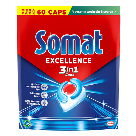 Somat kapsułki do zmywarki Excellence 3w1 60szt DE